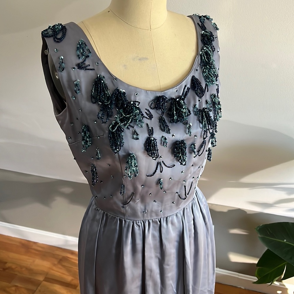 VTG 50s 60s Periwinkle Party Dress